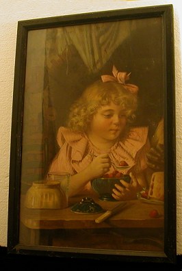 19'th century print "Girl and strawberries" from our Prints catalogue - Phoenixant.com