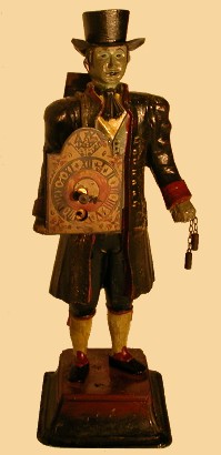 Clock peddler, cast iron  from our Antiques catalogue - Phoenixant.com