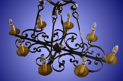 antique wrought-iron candle chandelier from our Lighting catalogue - Phoenixant.com