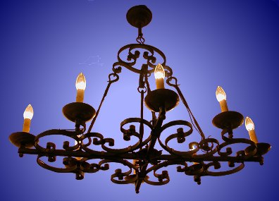 antique wrought-iron candle chandelier from our Lighting catalogue - Phoenixant.com